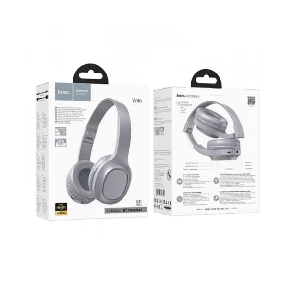 Беспроводные наушники Hoco W46 Charm BT headset [Light-Blue-Gray]
